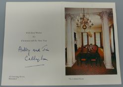 Three signed Jim and Audrey Callaghan Christmas cards (signed separately) (Jane Parsons