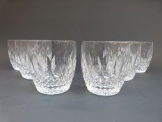 A set of six Waterford Crystal Colleen pattern tumbler glasses, 8.5cm tall.