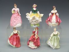 Six Royal Doulton figurines Fair Lady, Top O' The Hill, Miss Kay, Fair Lady,