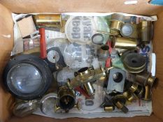 A quantity of microscope parts to include Dollond, Ross etc, large Pintac 8inch f/2.9 lens etc.