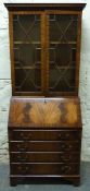 An astragal glazed bureau bookcase,