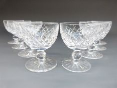 A set of eight Waterford Crystal Boyne pattern cocktail glasses, 8.5cm tall.