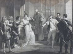 Six late 18thC/early 19thC Boydell Shakespeare engravings, three Much Ado About Nothing,
