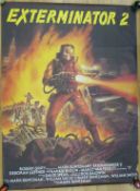 Two cinema posters, Mad Max and Exterminator 2,