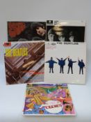 Five later issue The Beatles albums all in stereo with black and yellow labels in flipback sleeves