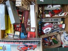 A collection of various model vehicles including Japanese tinplate, diecast models,