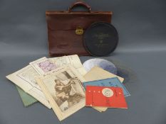 WWII USAAF leather navigator's briefcase type MB-1, together with leather insert,