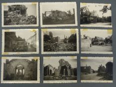 Nine photographs taken by an American serviceman of the ruined town of Gutersloh, July 1945,