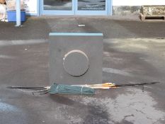 A wooden longbow, Easton arrows,