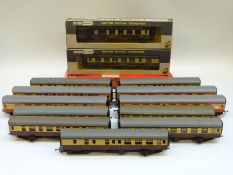 Fourteen Wrenn and Tri-ang Hornby 00 gauge coaches,