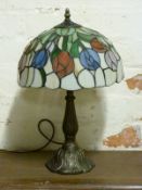 A Tiffany style leaded glass lamp,