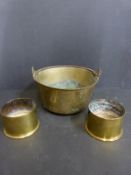 Two WWI trench art shell cases marked 4.