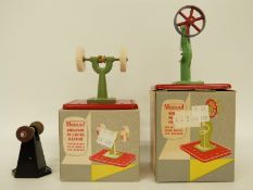 Two boxed Mamod models comprising a power press and a miniature polishing machine,