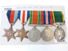 WWII medal group awarded to gunner H.D.