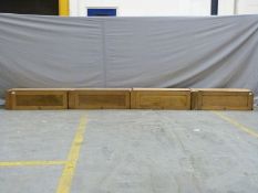 Ex Victoria & Albert Museum four early 20thC mahogany fall flap base units possibly to fit the