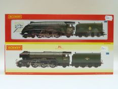 Two Hornby 00 gauge BR locomotives Class A3 White Knight R2342 and Class A4 Guillemot R2494,