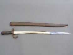 French chassepot sword bayonet marked 1868 to the 57cm blade,