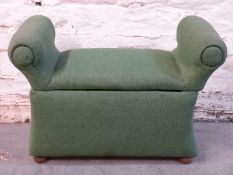 An upholstered ottoman or stool,