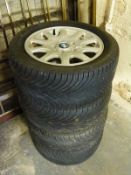 A set of four 16 inch BMW alloy wheels with 255/50R16 tyres