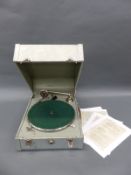 WWI Naval aluminium cased portable gramophone 'The Winston' also marked Manufacturers Portogram