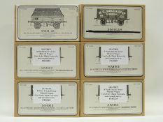 Six Skytrex 0 gauge private owner goods and other wagons in boxes