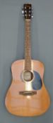 Encore model EA255 acoustic guitar with six steel strings,