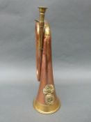 A 23rd Royal Welsh Fusiliers brass and copper bugle