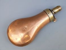 James Dixon & Sons copper and brass powder flask, 15.