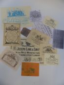 A quantity of reproduction gun labels including Beckley, Cogswell & Harrison, Forsyth & Co,