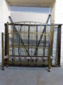 A 19thC or early 20thC brass double bed with base