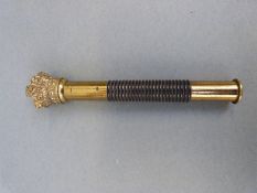 A mid 19thC tipstaff in brass and ebony by Parker Field and Son,