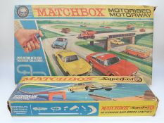 Matchbox Motorised Motorway M-2 together with a Matchbox Superfast SF-3 Curve and Space Leap Set,