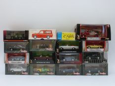 Sixteen Corgi and Road Signature diecast model vehicles including Detail Cars, Royal Mail,