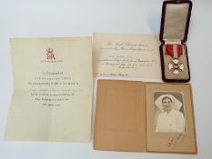 Italian Order of the Crown Knight's Cross in presentation box together with a Royal invitation to a