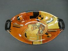 Royal Winton Grimwades Art Deco lustre twin handled bowl,