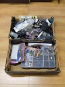 A large collection of remote control car and boat parts,