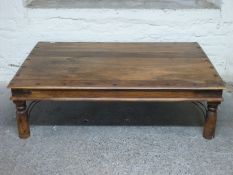 A hardwood coffee table