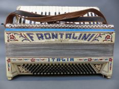 Frontalini Italia 120 bass piano accordion in ivory pearloid finish with diamante and floral