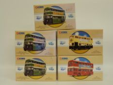 Five Corgi Classics Public Transport diecast model double decker buses three Bristol Omnibus Co Ltd