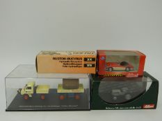 Three Schuco diecast model vehicles comprising Mercedes-Benz Unimog 411 with 'Muller Mitteltal'
