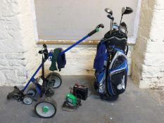 A set of golf clubs, bag,