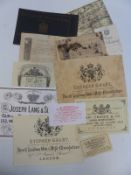 A quantity of reproduction gun labels including William Moore & William Grey, Cogswell & Harrison,