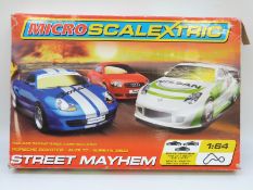 Micro Scalextric Street Mayhem model racing set,