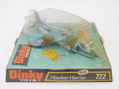 Dinky Toys diecast model Hawker Harrier Jet aerorplane 722,