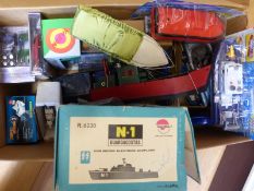 Twenty model cars and boats including Nacoral Guardcostas N-1, Revell Austin Healey Sprite etc,