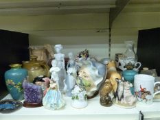 A collection of ceramics including Spode and Beswick examples along with cloisonne pieces, amethyst,