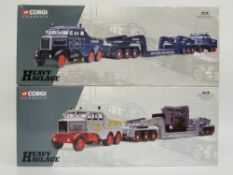 Two Corgi Classics Heavy Haulage 1:50 scale diecast model Scammell Contractor and 24 Wheel Low