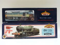 Two Bachmann 00 gauge locomotives 4-6-0 BR Class 93XX Mogul 75001 21-802 and BO-BO BR Diesel D5233