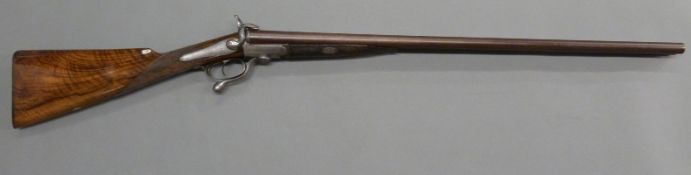 Edward London of London 12 bore side by side hammer action pinfire shotgun with named locks