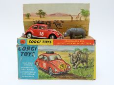 Corgi Toys diecast model Volkswagen 1200 in East African Safari Trim, 256, with orange body,